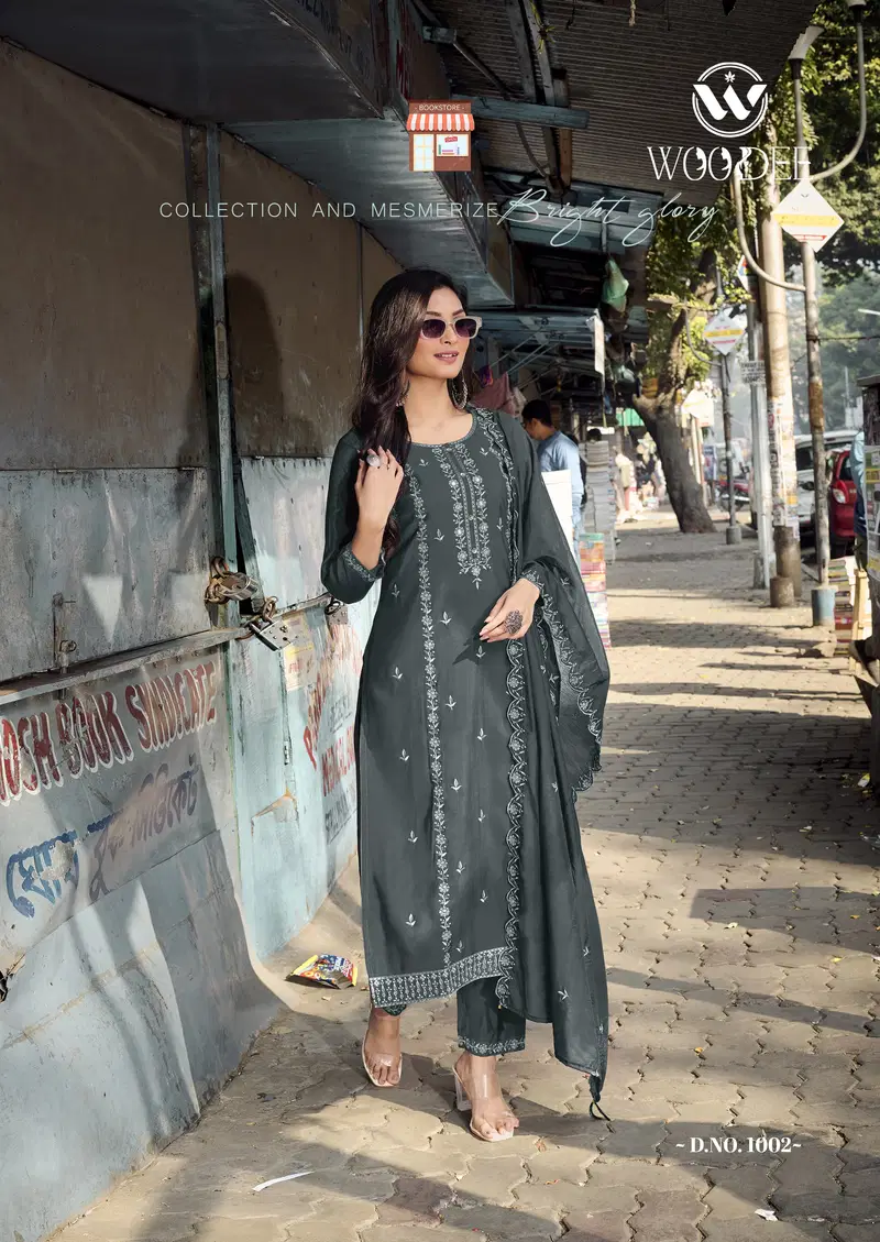 Victoria By Woodee Viscose Kurti With Bottom Dupatta Suppliers In India